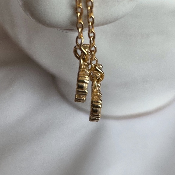 14KYG Flirty CZ Pave’ Butterfly Threader Earrings - Picture 6 of 8